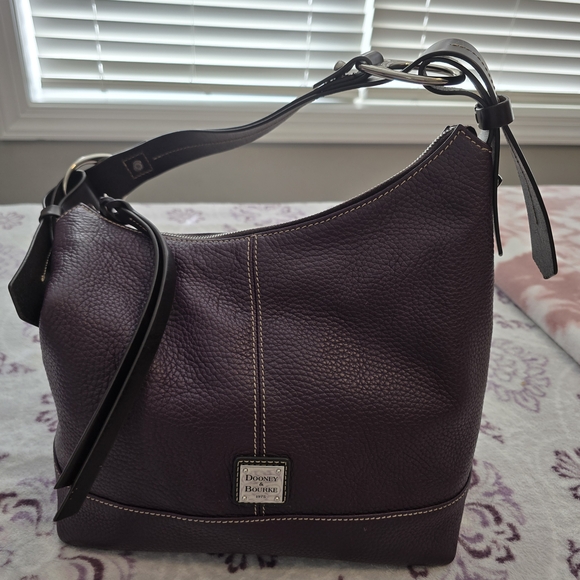 Dooney & Bourke Handbags - Dooney & Bourke Purple Plum Leather Shoulder Bag